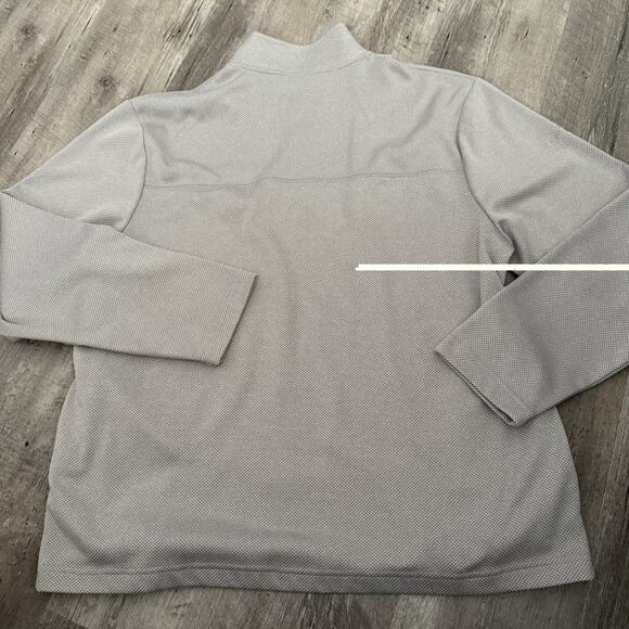 Callaway 1/4 Zip Pullover Mens Large Gray Taupe Dot Golf Fleece Side Pockets - Picture 6 of 7